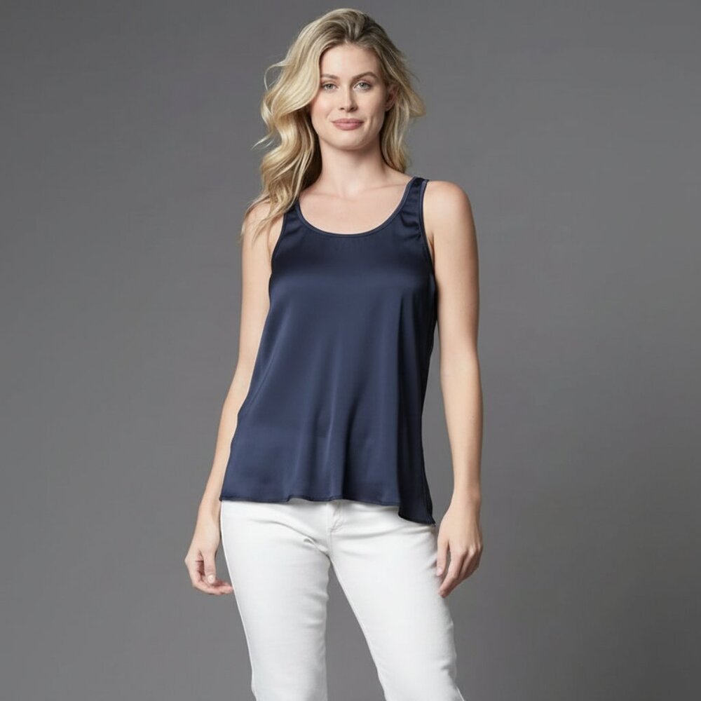 Lola & Sophie Bias Cut Tank, Dark Watch Navy